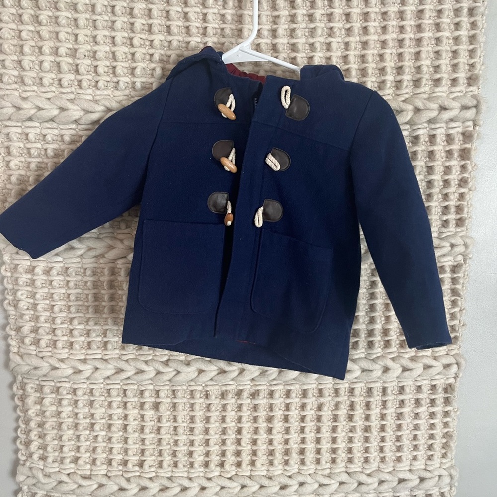 Cat & Jack Blue Pea Coat with High Collar